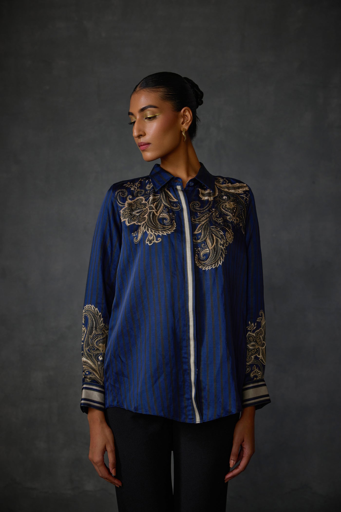 Namrata Joshipura Paisley Shirt indian designer wear online shopping melange singapore
