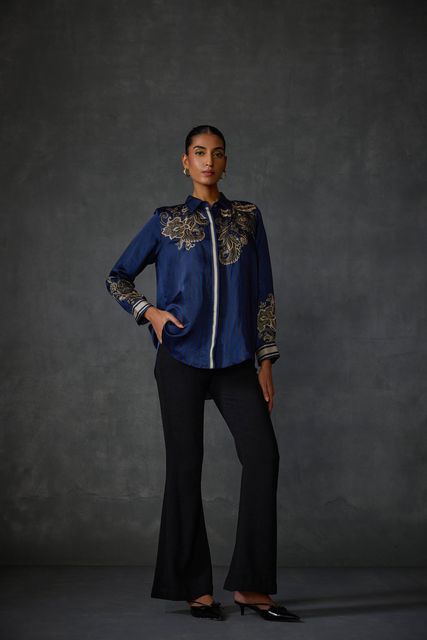 Namrata Joshipura Paisley Shirt indian designer wear online shopping melange singapore
