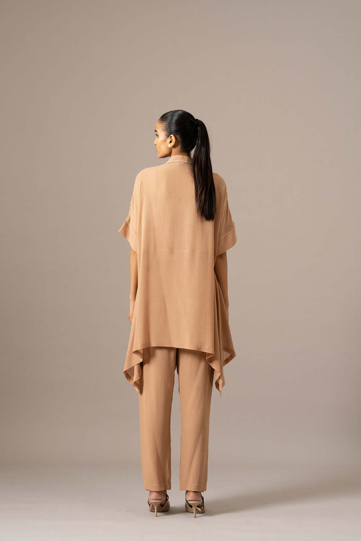 Namrata Joshipura Palm Leaf Front Open Handkerchief Tunic indian designer wear online shopping melange singapore 
