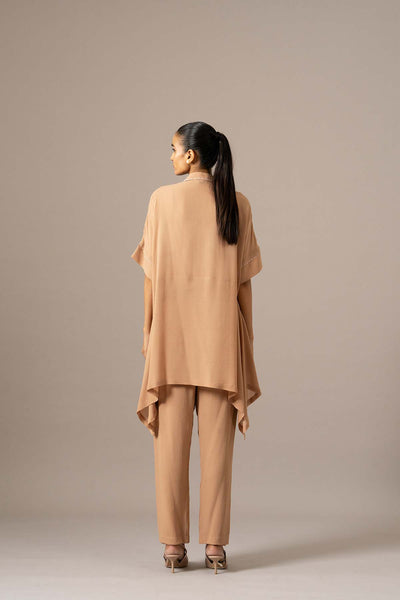 Namrata Joshipura Palm Leaf Front Open Handkerchief Tunic indian designer wear online shopping melange singapore 