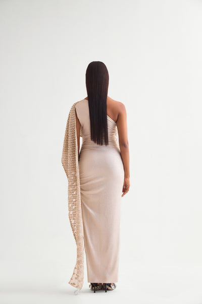 Namrata Joshipura Pearl Drops One Offshoulder indian designer wear online shopping melange singapore