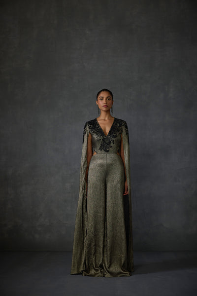 Namrata Joshipura Peizuli Cape Sleeves Jumpsuit indian designer wear online shopping melange singapore