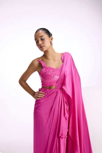 Namrata Joshipura Rosa Baroque Drape Saree indian designer wear online shopping melange singapore