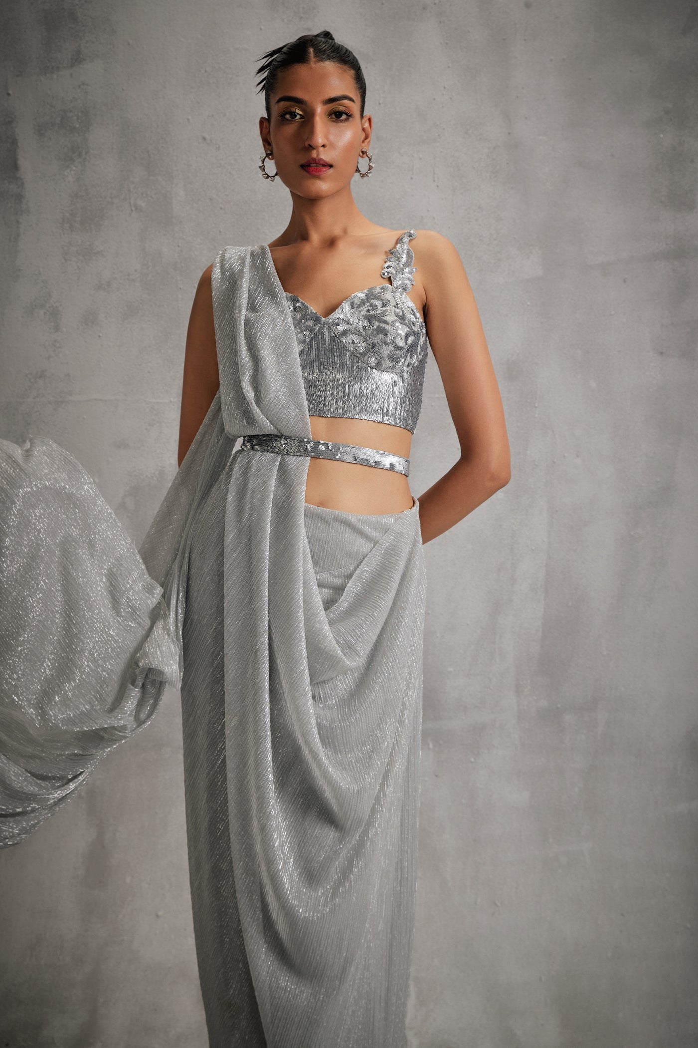 Namrata Joshipura Rosa Baroque Straight Concept Saree indian designer wear online shopping melange singapore
