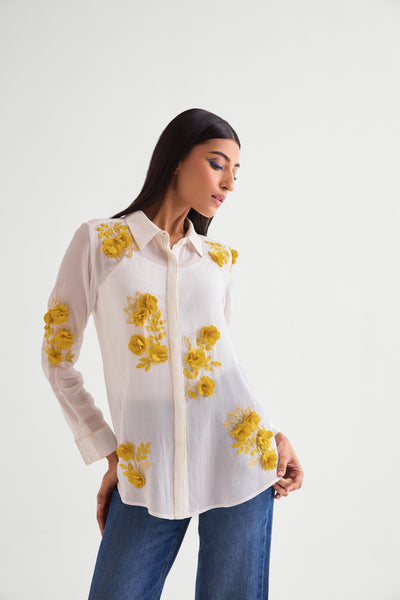 Namrata Joshipura Scrunchy Classic Shirt indian designer wear online shopping melange singapore