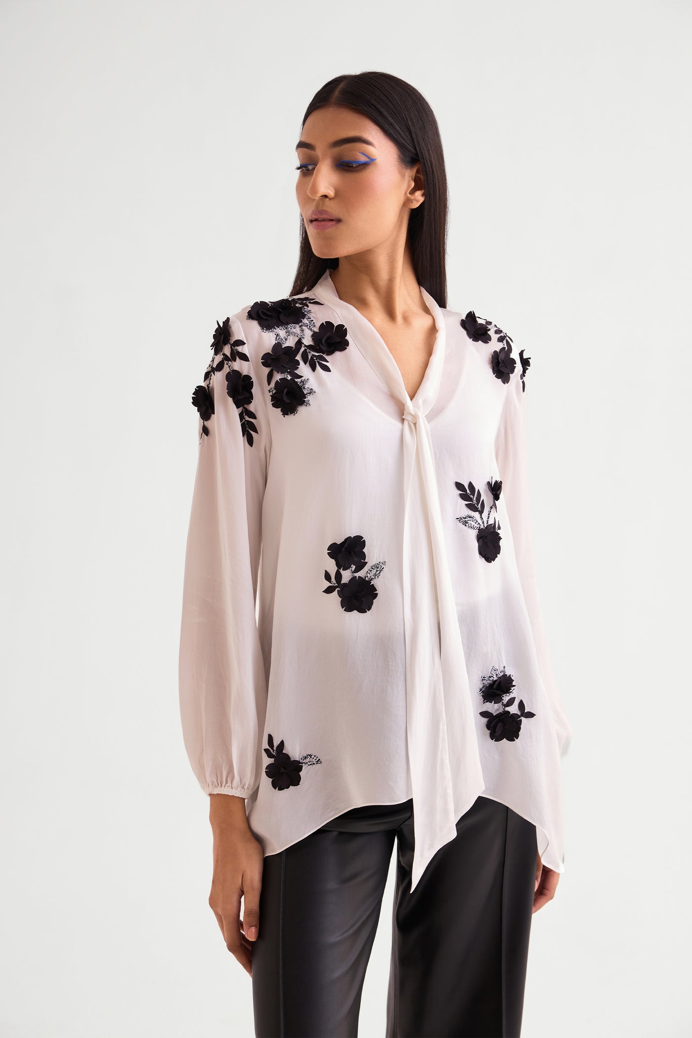 Namrata Joshipura Scrunchy Handkerchief Front Tie Top indian designer wear online shopping melange singapore