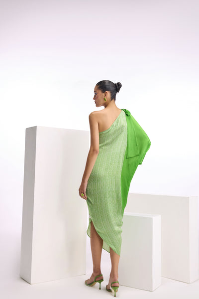 Namrata Joshipura Seinna Stripes Off Shoulder Dress indian designer wear online shopping melange singapore