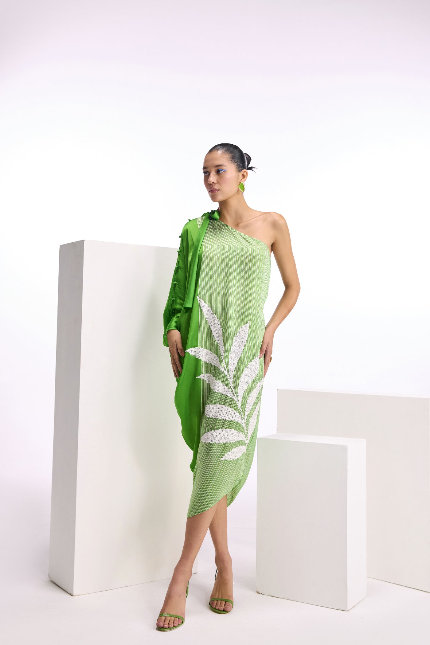 Namrata Joshipura Seinna Stripes Off Shoulder Dress indian designer wear online shopping melange singapore
