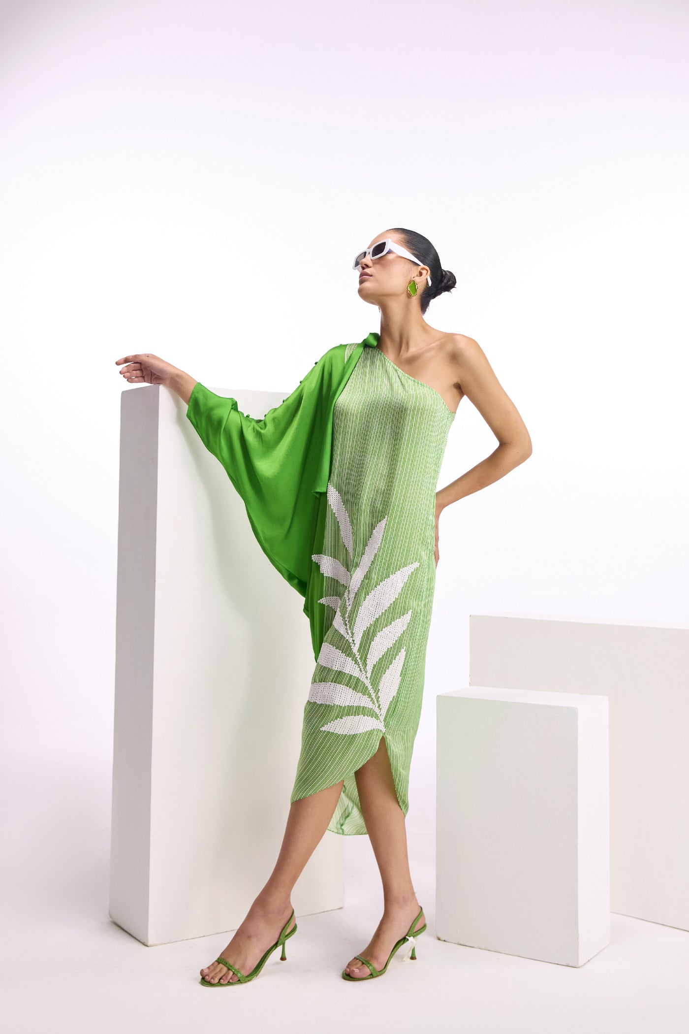 Namrata Joshipura Seinna Stripes Off Shoulder Dress indian designer wear online shopping melange singapore