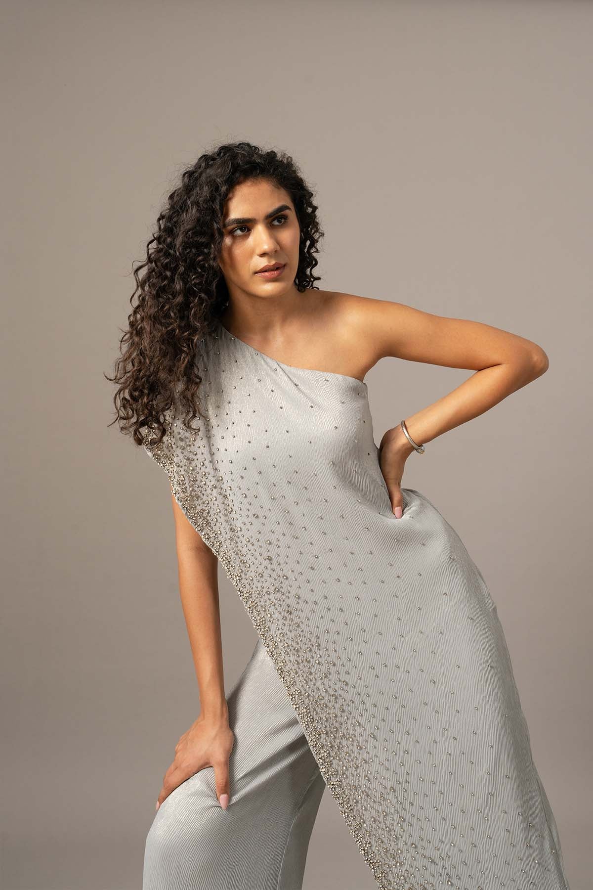 Namrata Joshipura Star Box One Shoulder Jumpsuit indian designer wear online shopping melange singapore 