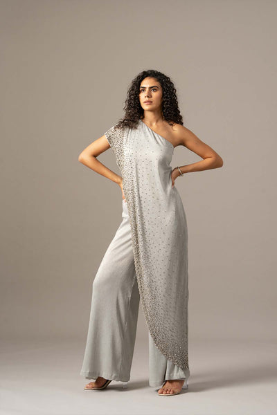 Namrata Joshipura Star Box One Shoulder Jumpsuit indian designer wear online shopping melange singapore 