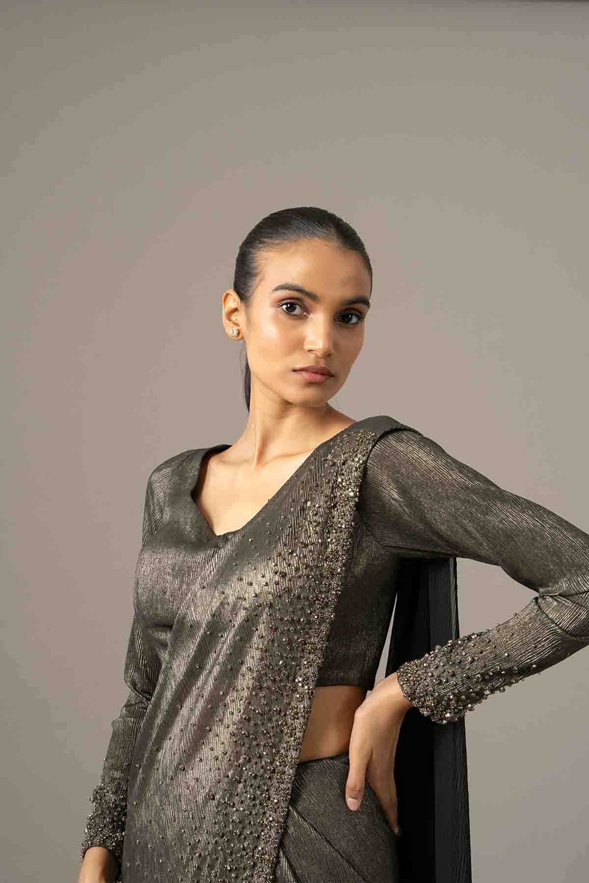 Namrata Joshipura Star Boy Crusted Saree indian designer wear online shopping melange singapore 