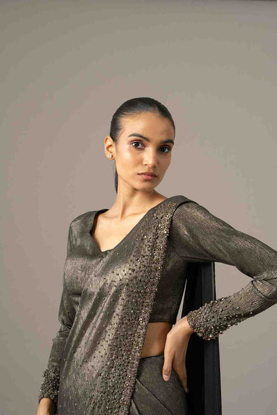 Namrata Joshipura Star Boy Crusted Saree indian designer wear online shopping melange singapore 
