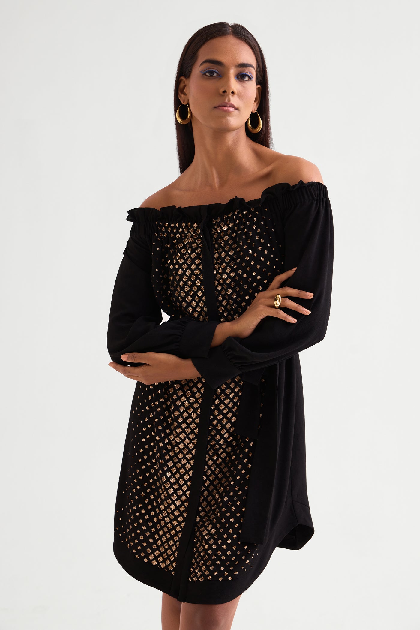 Namrata Joshipura Star Gaze Off Shoulder Short Dress indian designer wear online shopping melange singapore