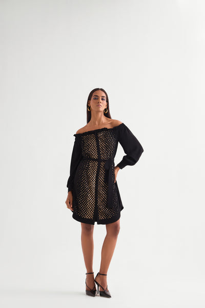 Namrata Joshipura Star Gaze Off Shoulder Short Dress indian designer wear online shopping melange singapore