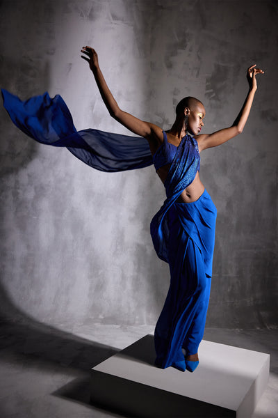Namrata Joshipura Stellar Flora Draped Saree indian designer wear online shopping melange singapore