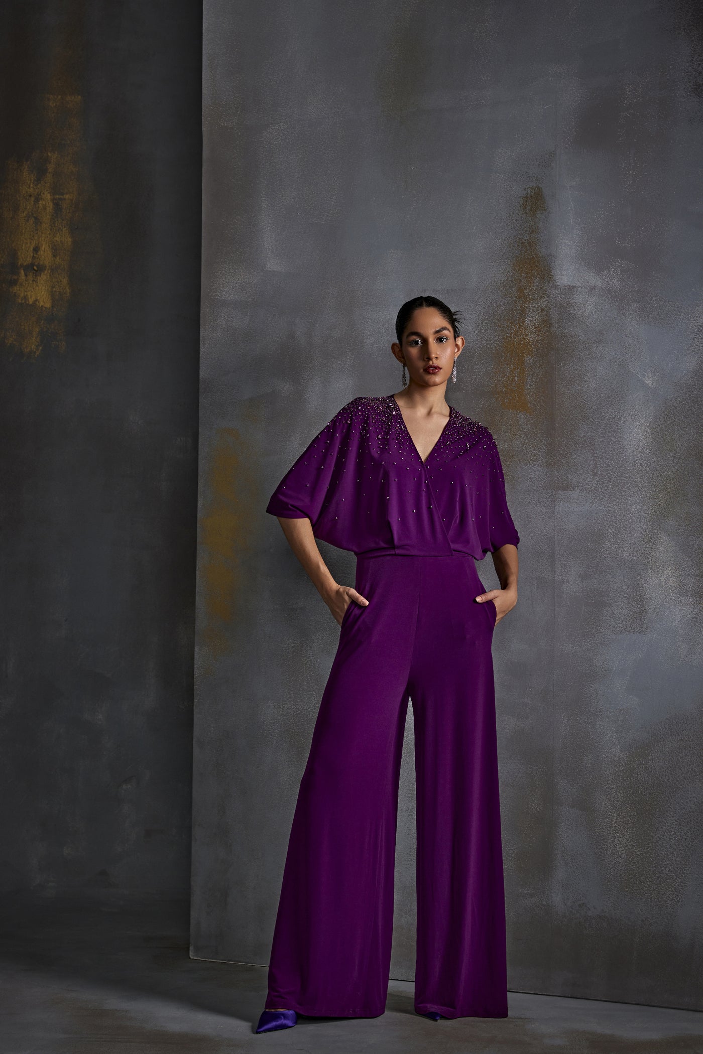 Namrata Joshipura Trinket Overlap Jumpsuit Indian designer wear online shopping melange singapore
