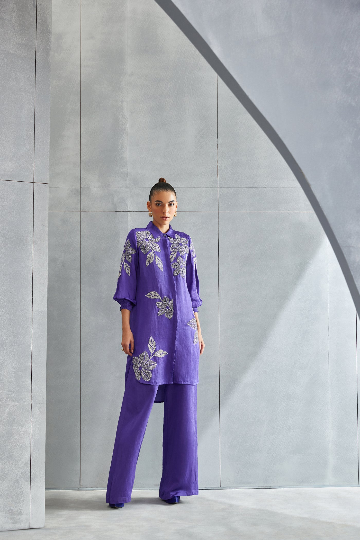 Namrata Joshipura Wild Violet Boxy Tunic Indian designer wear online shopping melange singapore