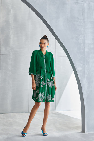Namrata Joshipura Wild Violet Pleated Dress Indian designer wear online shopping melange singapore