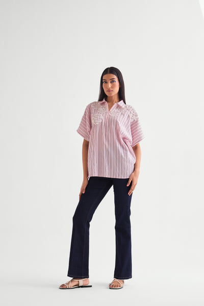 Namrata Joshipura Wildbloom Zipper Back Tie Top indian designer wear online shopping melange singapore