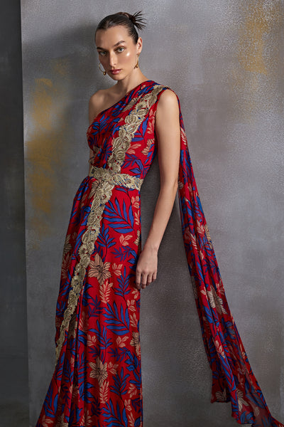 Namrata Joshipura Willow Drape Saree Indian designer wear online shopping melange singapore
