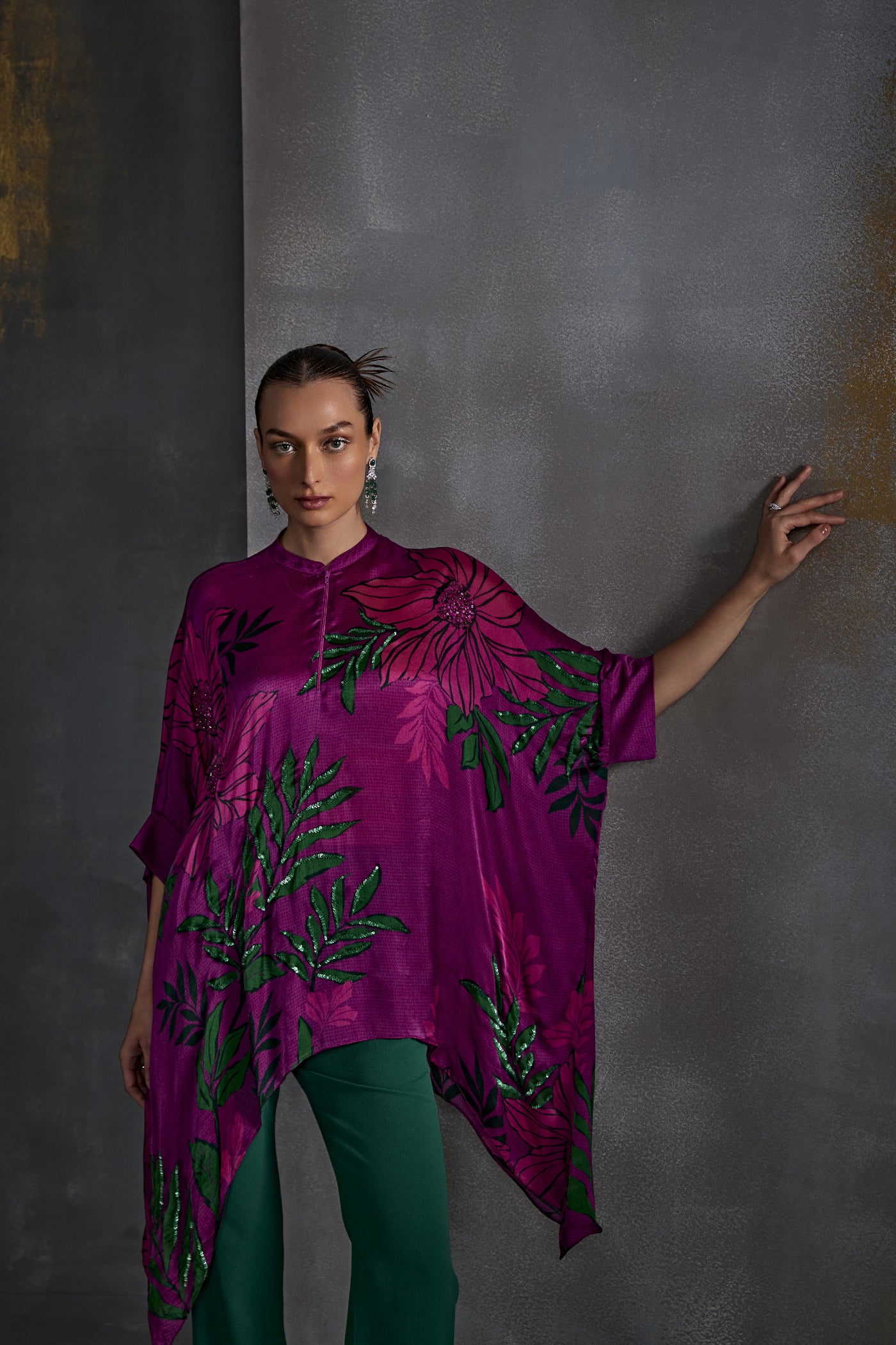 Namrata Joshipura Willow Handkerchief Hem Tunic Indian designer wear online shopping melange singapore