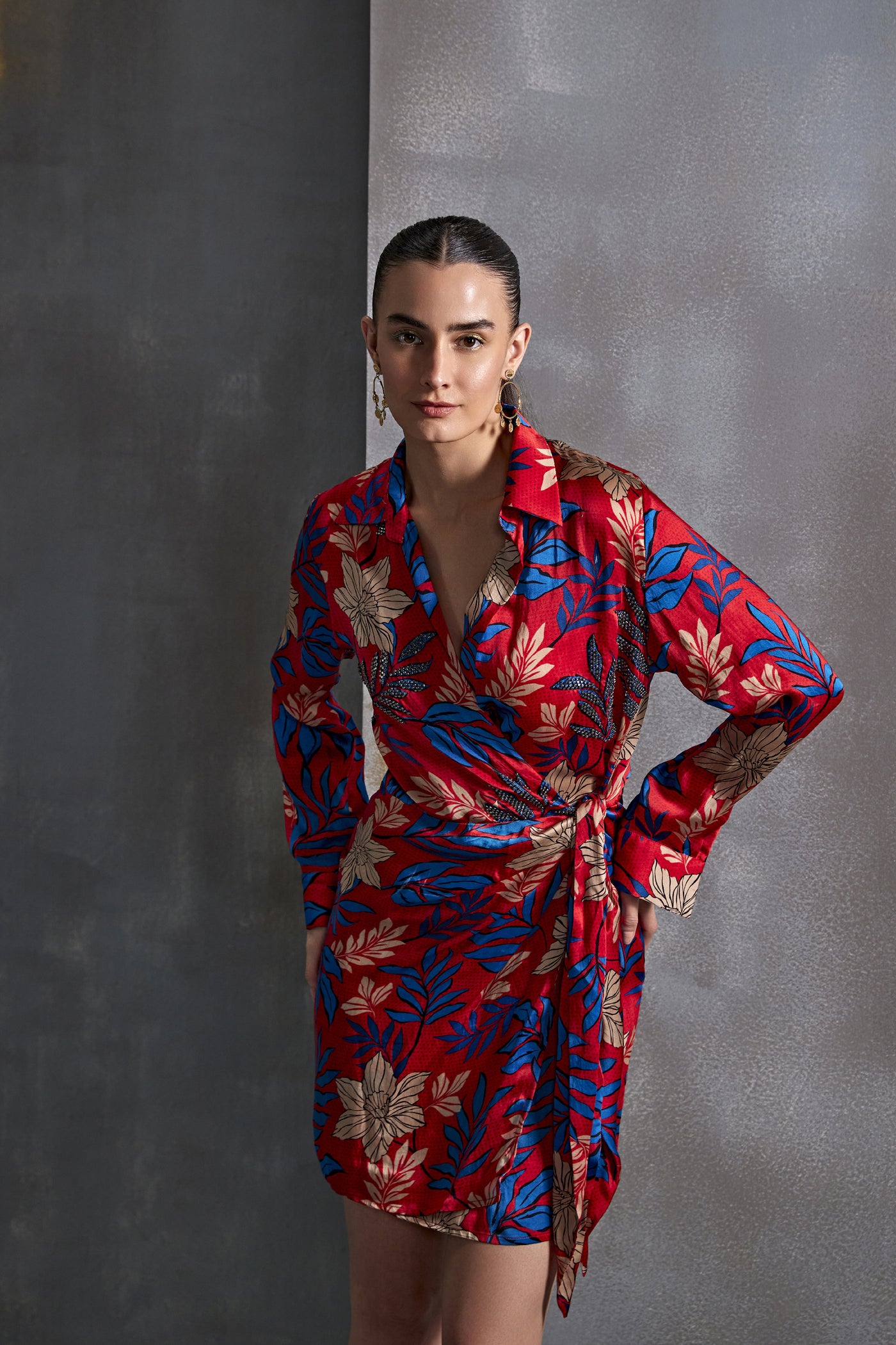 Namrata Joshipura Willow Side Tie Up Dress Indian designer wear online shopping melange singapore