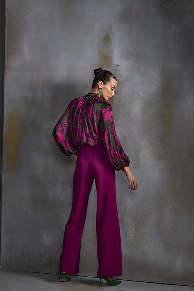 Namrata Joshipura Willow Split Sleeve Top Indian designer wear online shopping melange singapore