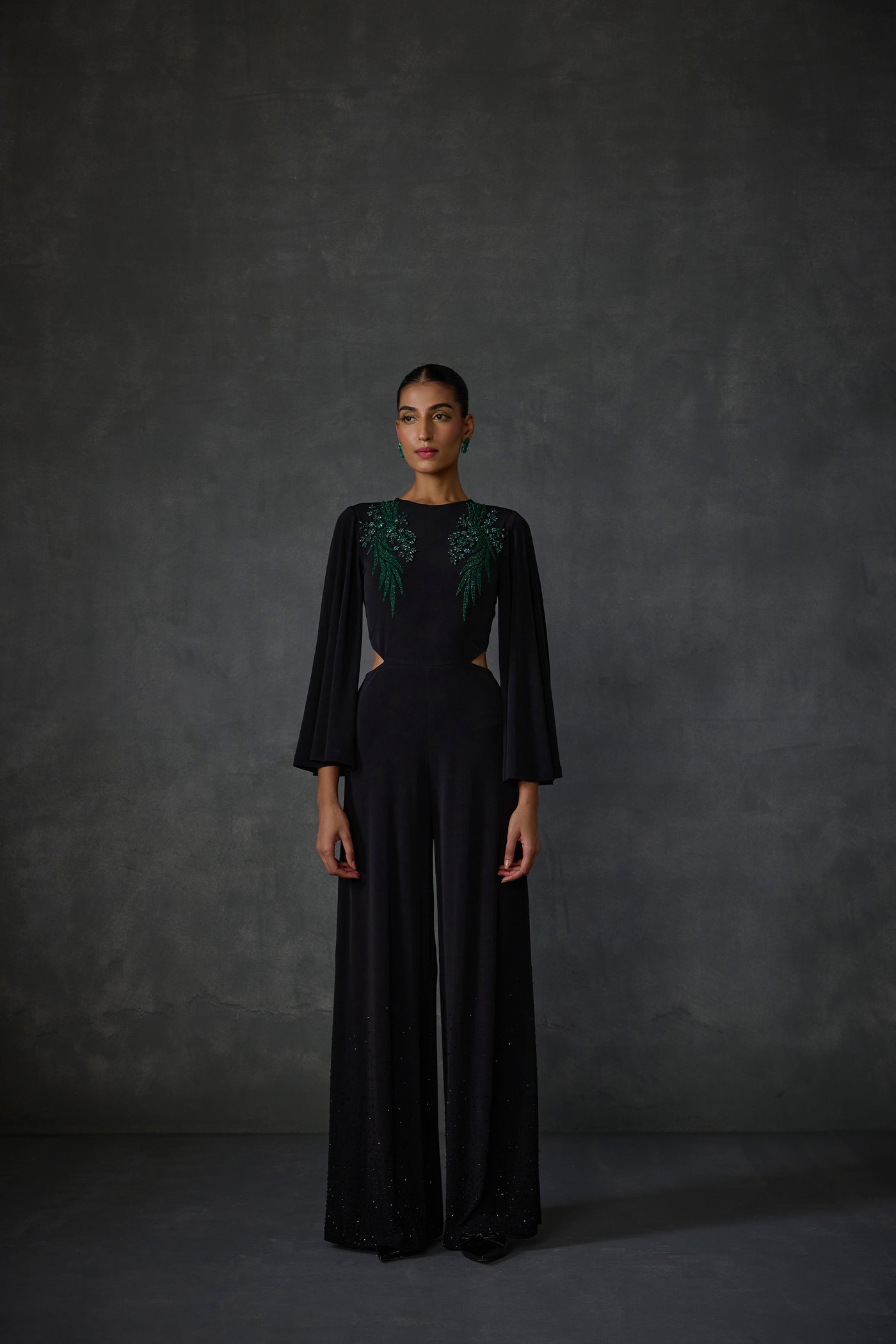 Namrata Joshipura Winter Garden Side Cut Jumpsuit indian designer wear online shopping melange singapore
