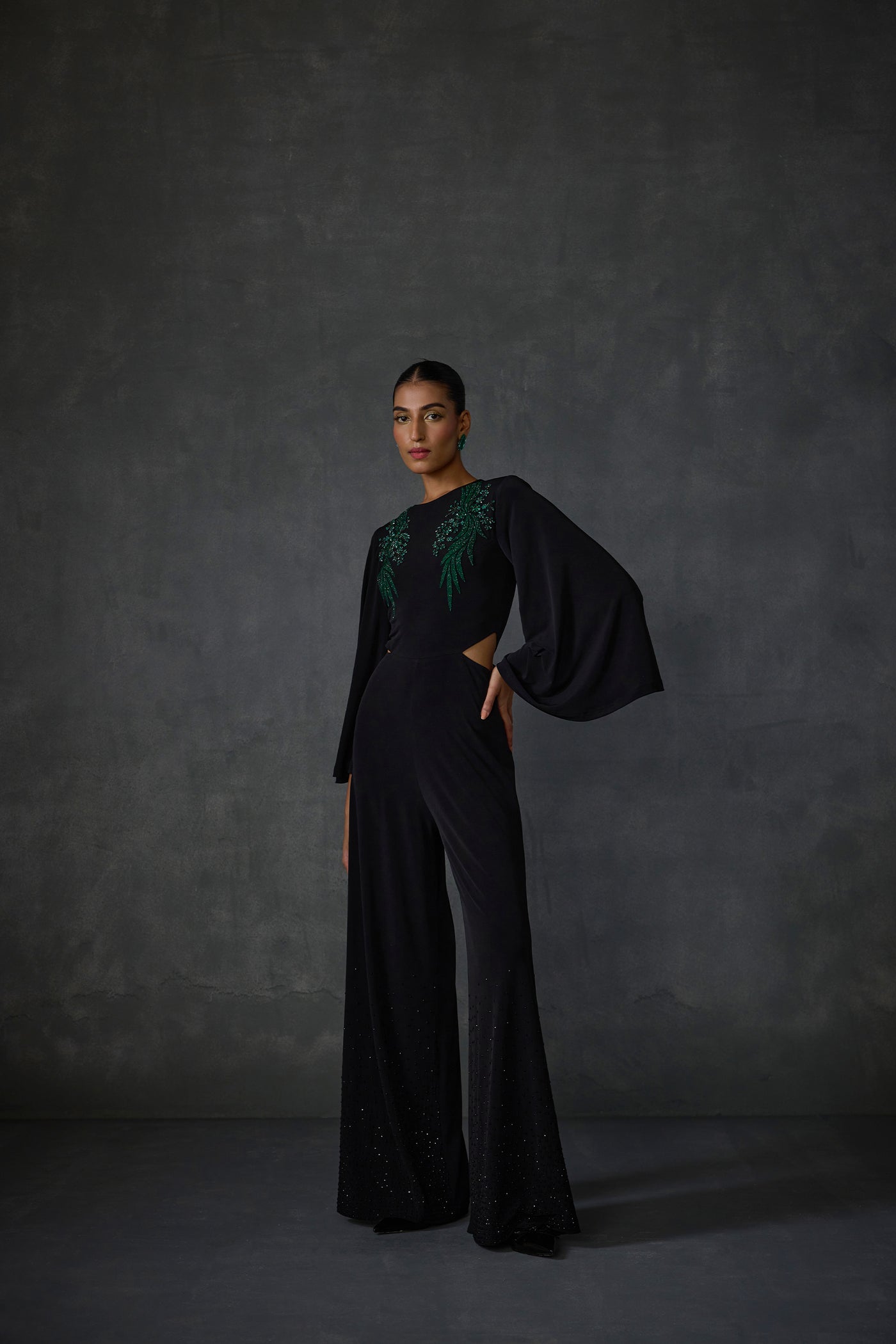 Namrata Joshipura Winter Garden Side Cut Jumpsuit indian designer wear online shopping melange singapore