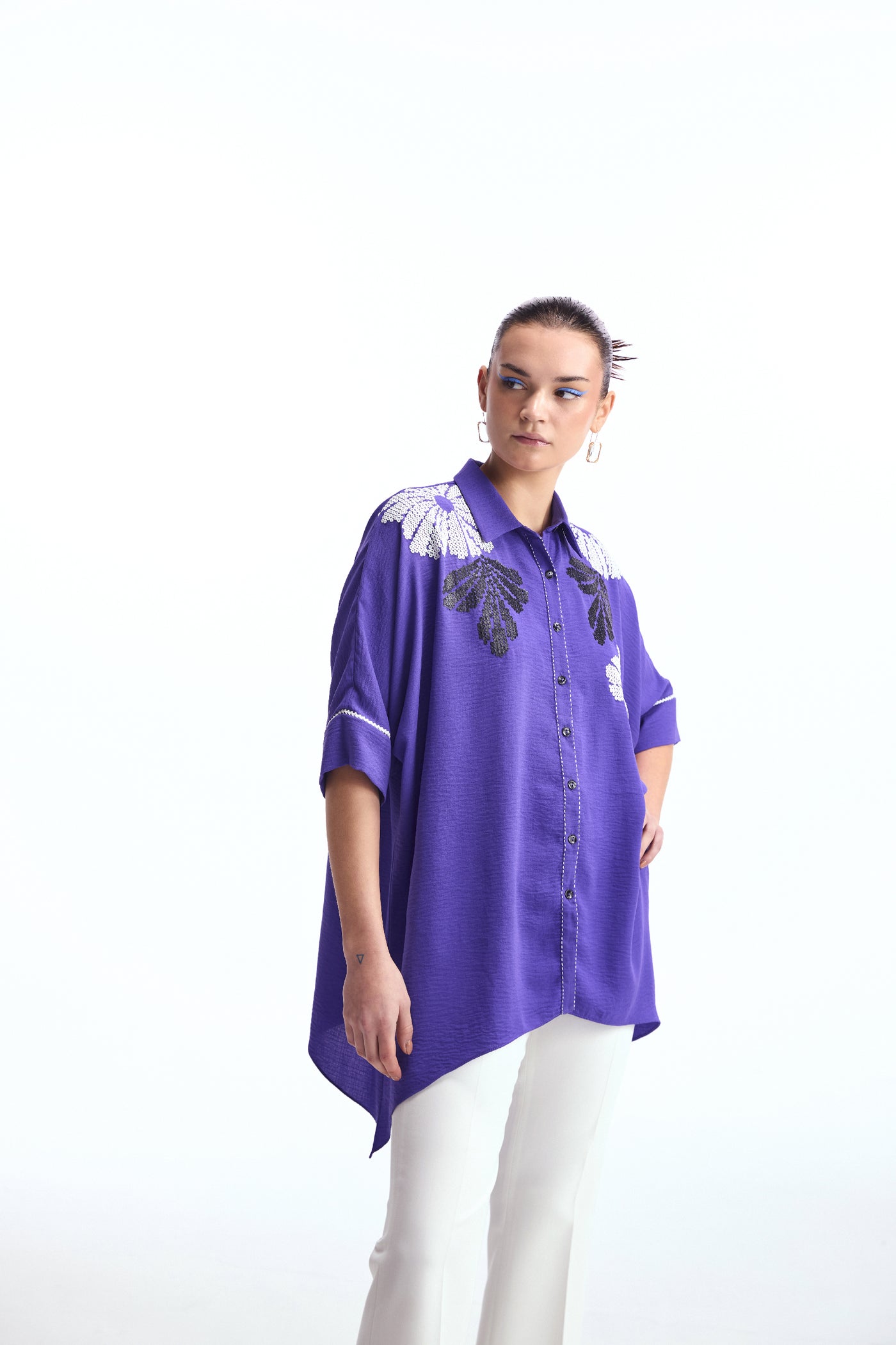 Namrata Joshipura Zebrina  Asymmetric Hem Tunic indian designer wear online shopping melange singapore