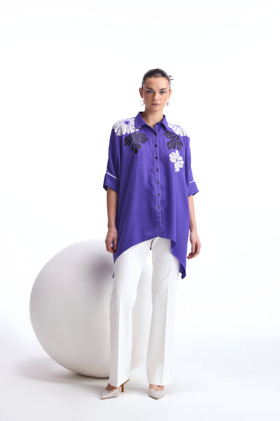 Namrata Joshipura Zebrina  Asymmetric Hem Tunic indian designer wear online shopping melange singapore