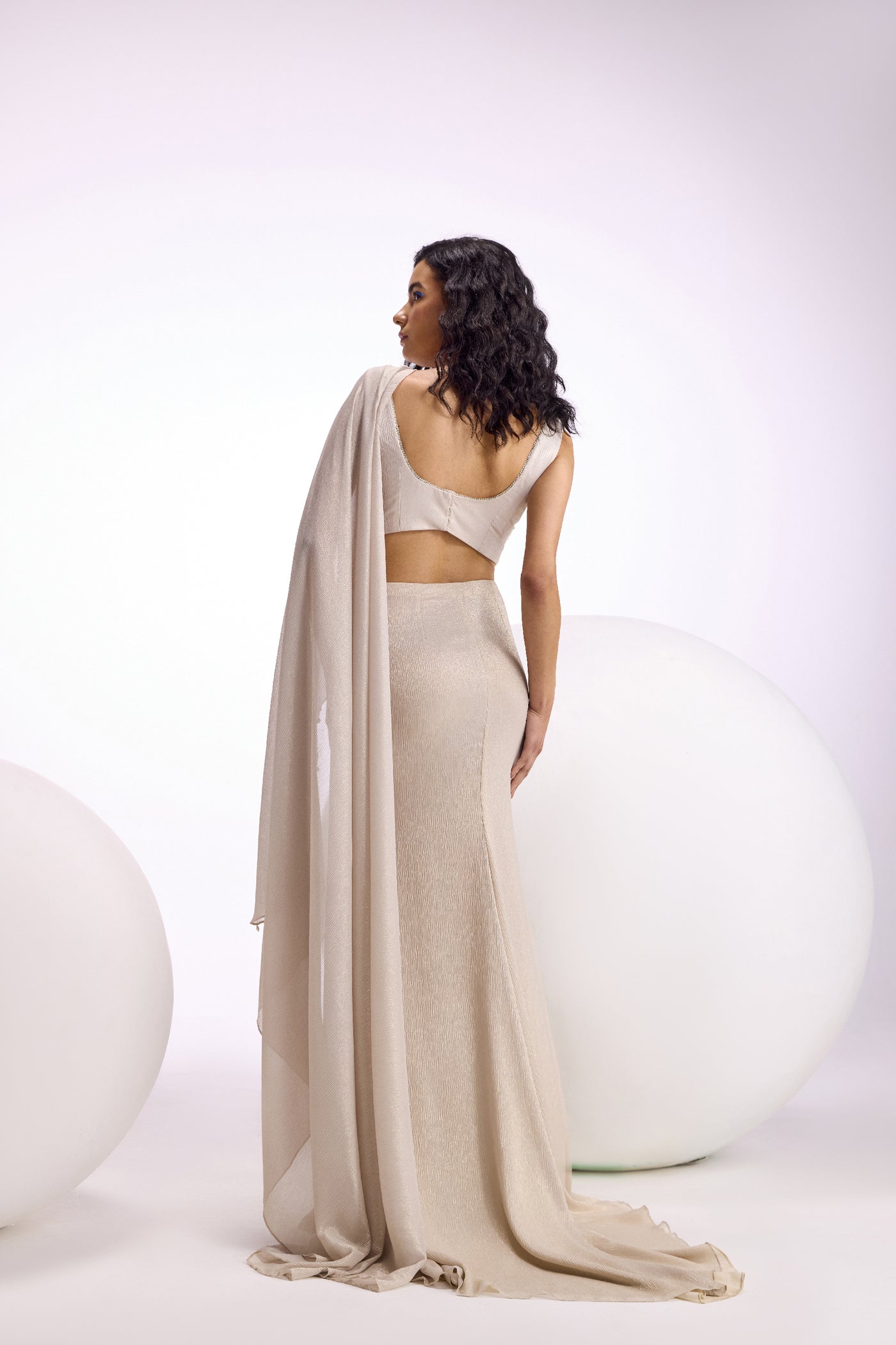Namrata Joshipura Zenobia Shimmer Drape Saree indian designer wear online shopping melange singapore