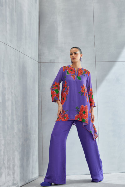 Namrata Joshipura Zinnia Asymmetric Tunic Indian designer wear online shopping melange singapore
