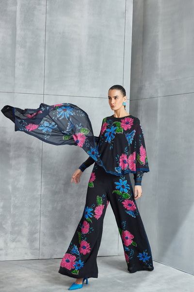 Namrata Joshipura Zinnia Cape Jumpsuit Indian designer wear online shopping melange singapore