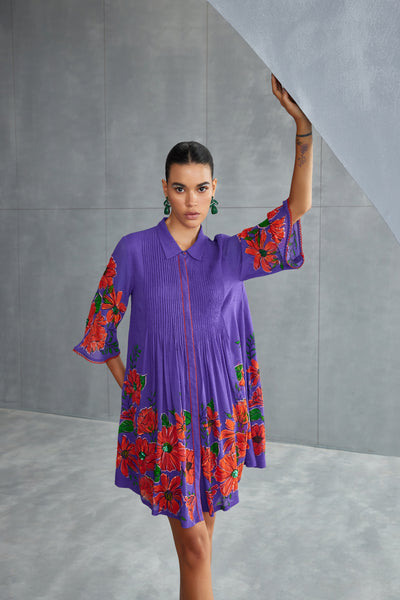 Namrata Joshipura Zinnia Gathered Dress Indian designer wear online shopping melange singapore