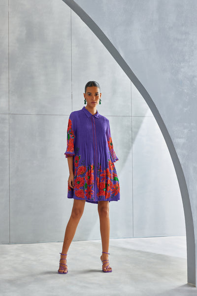 Namrata Joshipura Zinnia Gathered Dress Indian designer wear online shopping melange singapore