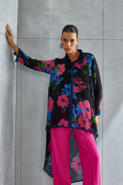 Namrata Joshipura Zinnia Long Back Tunic Indian designer wear online shopping melange singapore