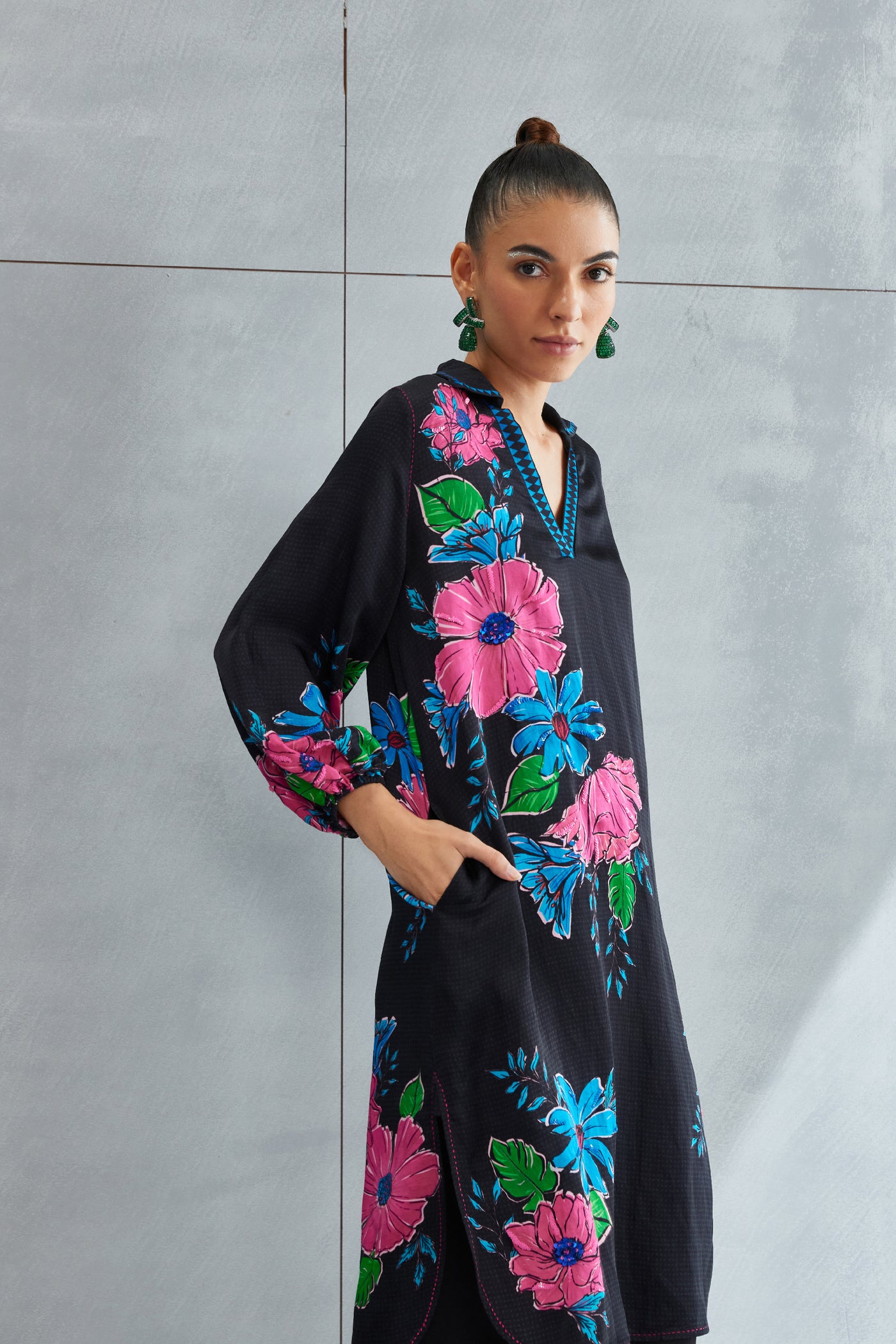 Namrata Joshipura Zinnia Straight Tunic Indian designer wear online shopping melange singapore