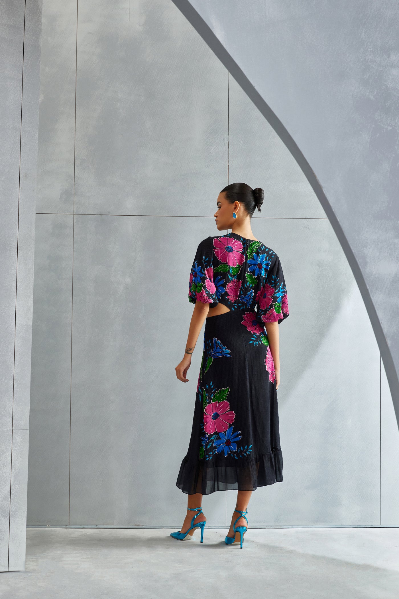 Namrata Joshipura Zinnia Waist Cut Out Dress Indian designer wear online shopping melange singapore