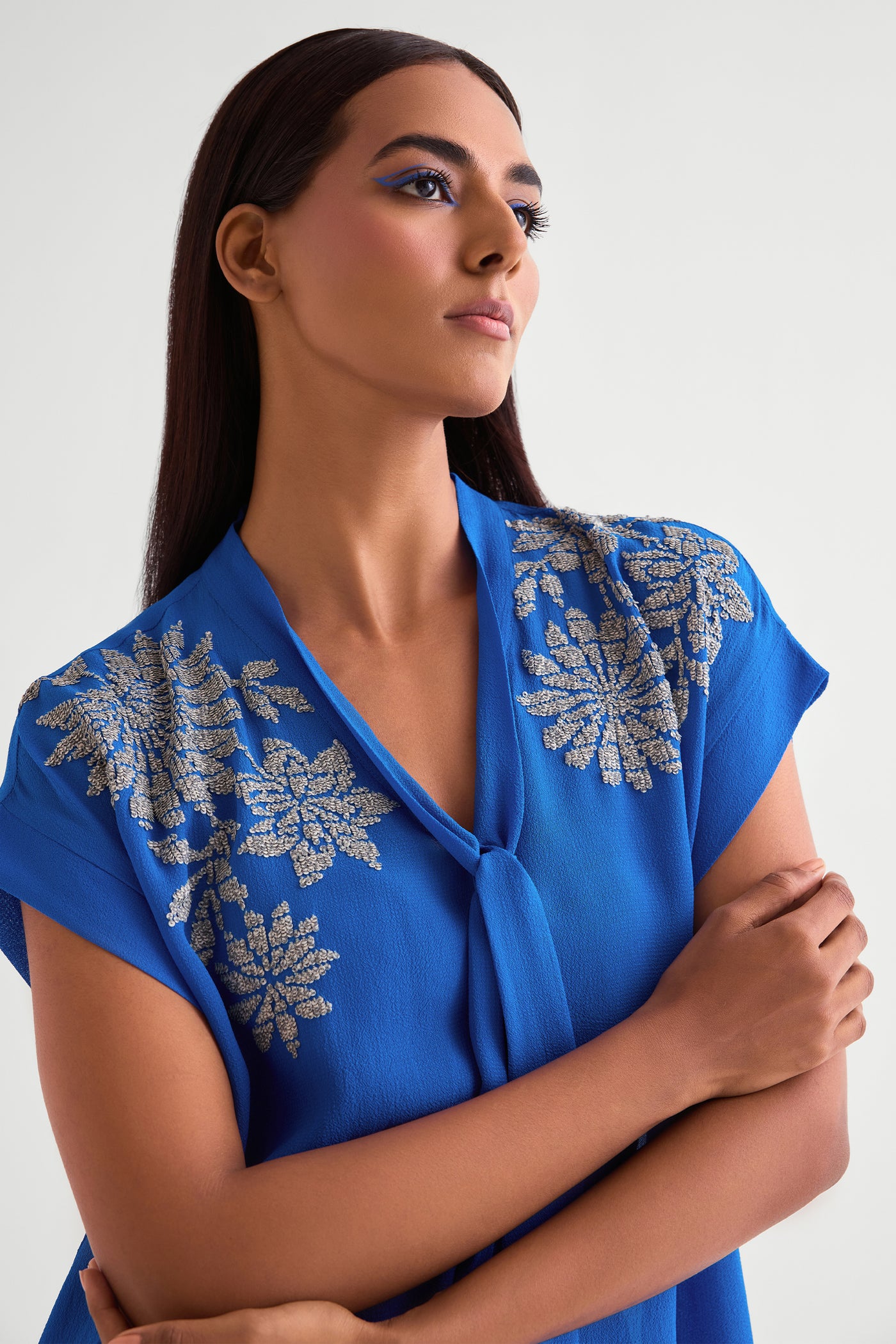 Namrata Joshipura Zoey Handkerchief Front Tie Top indian designer wear online shopping melange singapore
