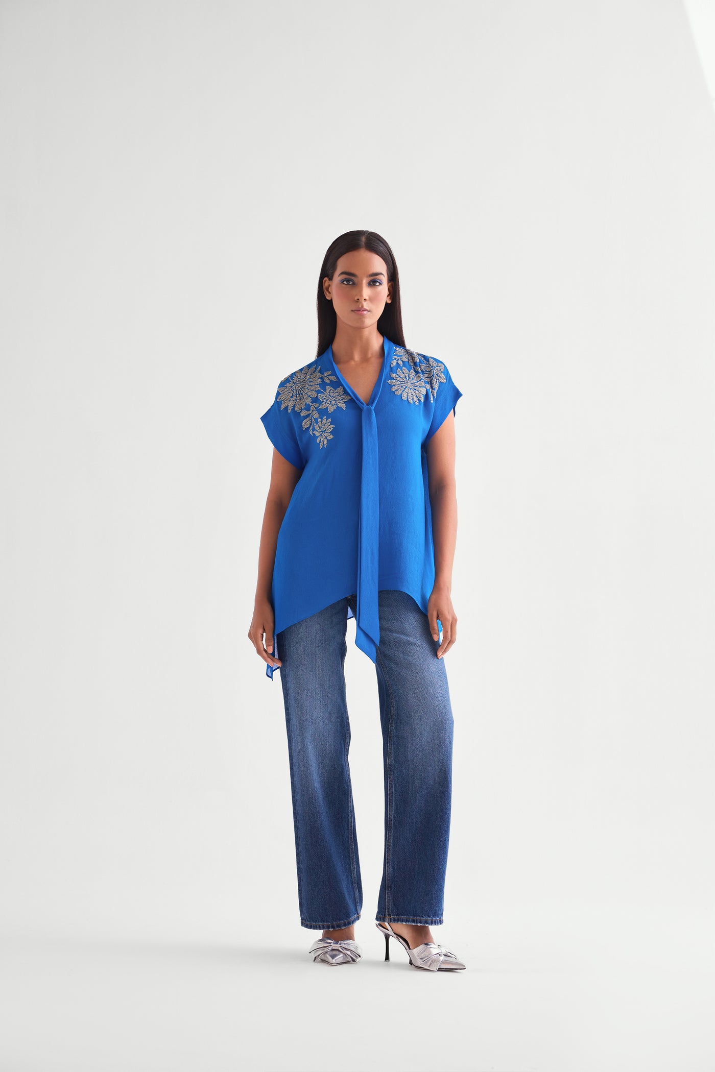 Namrata Joshipura Zoey Handkerchief Front Tie Top indian designer wear online shopping melange singapore