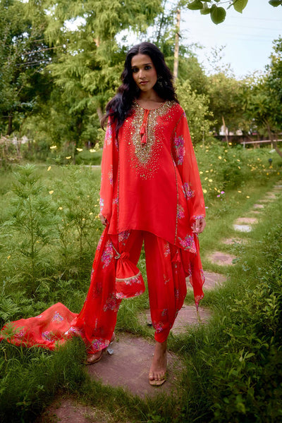 Nikasha Dilruba Coral Kurta indian designer wear online shopping melange singapore 