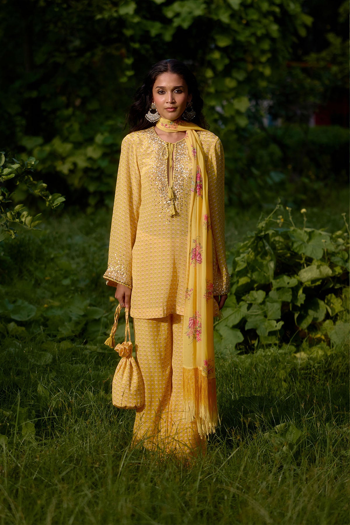 Nikasha Dilruba Yellow Kurta indian designer wear online shopping melange singapore 

