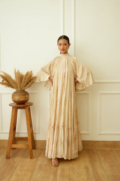 Nikasha Ghee Foil Embroidered Maxi Dress Indian designer wear online shopping melange singapore