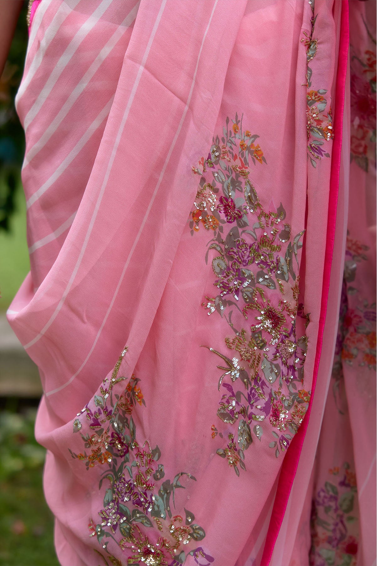 Nikasha Haseena Pink Saree indian designer wear online shopping melange singapore 