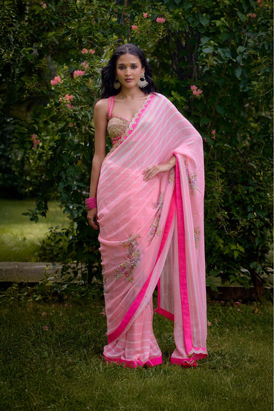 Nikasha Haseena Pink Saree indian designer wear online shopping melange singapore 