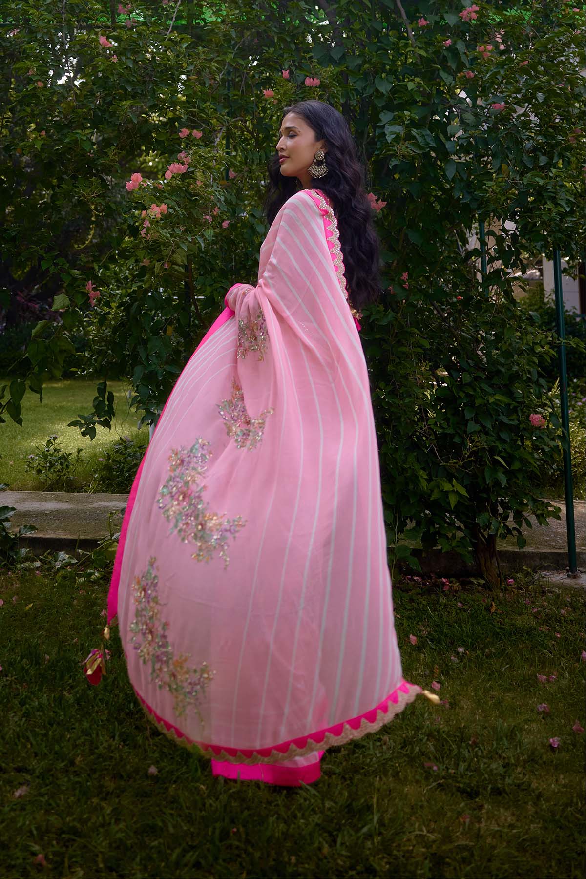 Nikasha Haseena Pink Saree indian designer wear online shopping melange singapore 