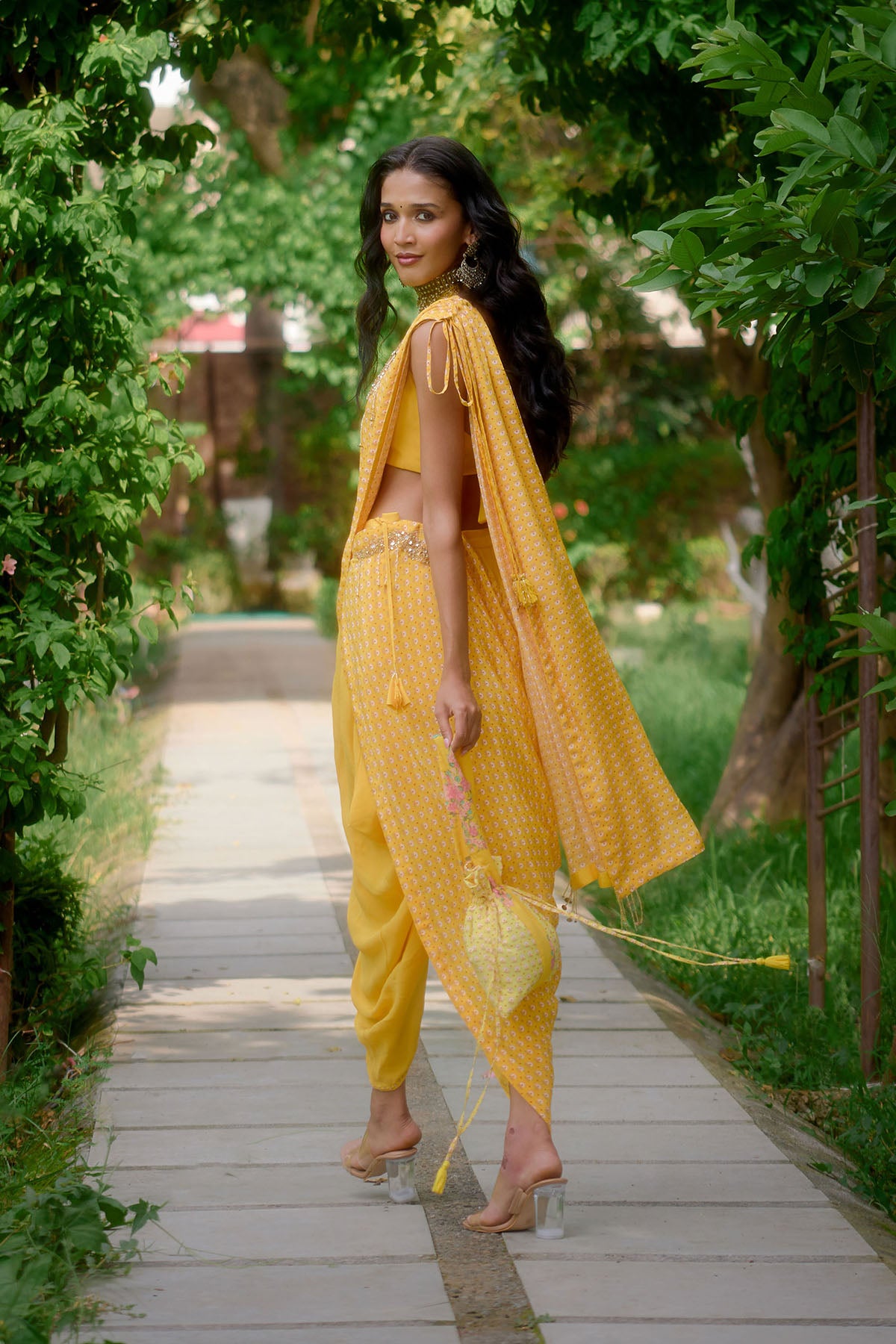 Nikasha Haseena Yellow Saree indian designer wear online shopping melange singapore 