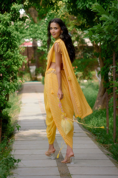 Nikasha Haseena Yellow Saree indian designer wear online shopping melange singapore 